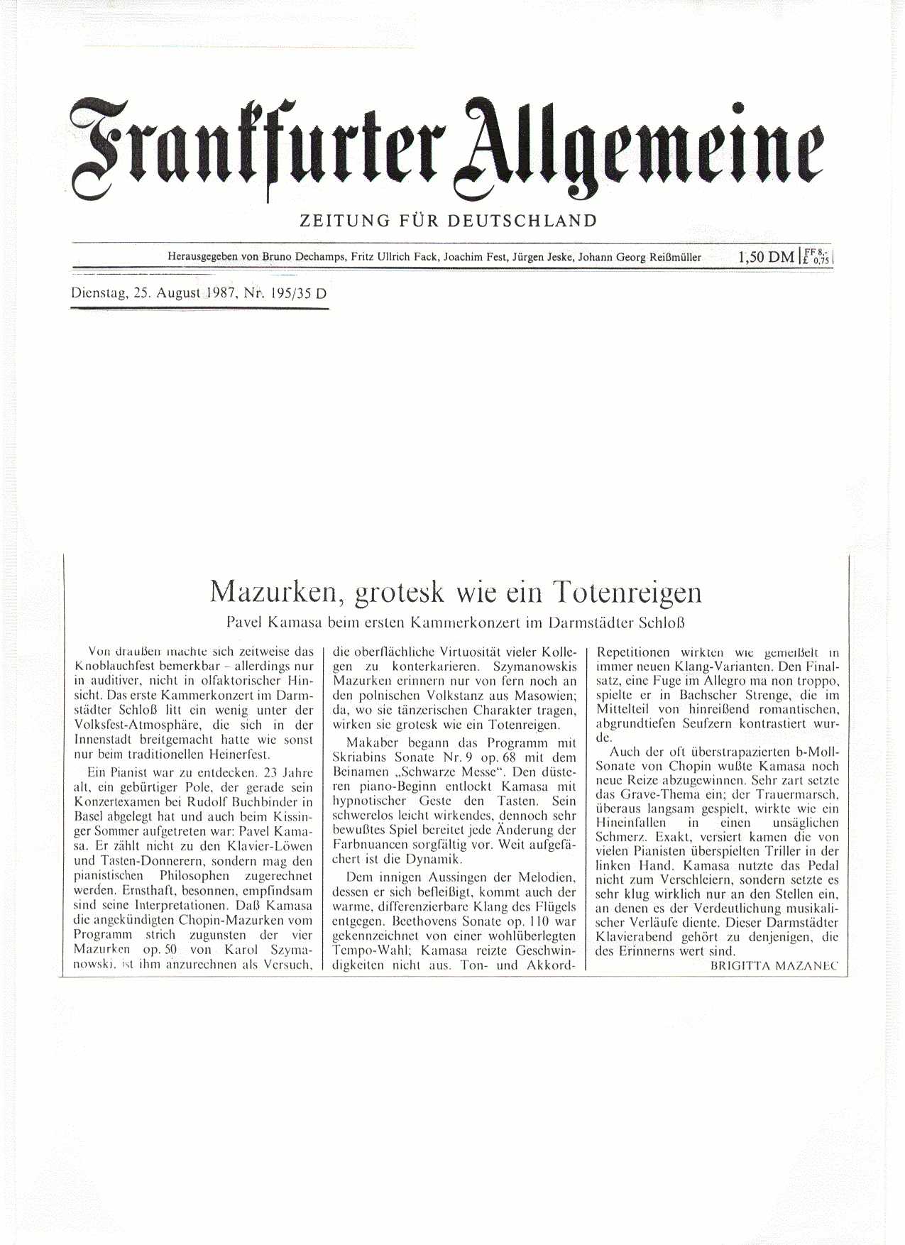 archives - press reviews